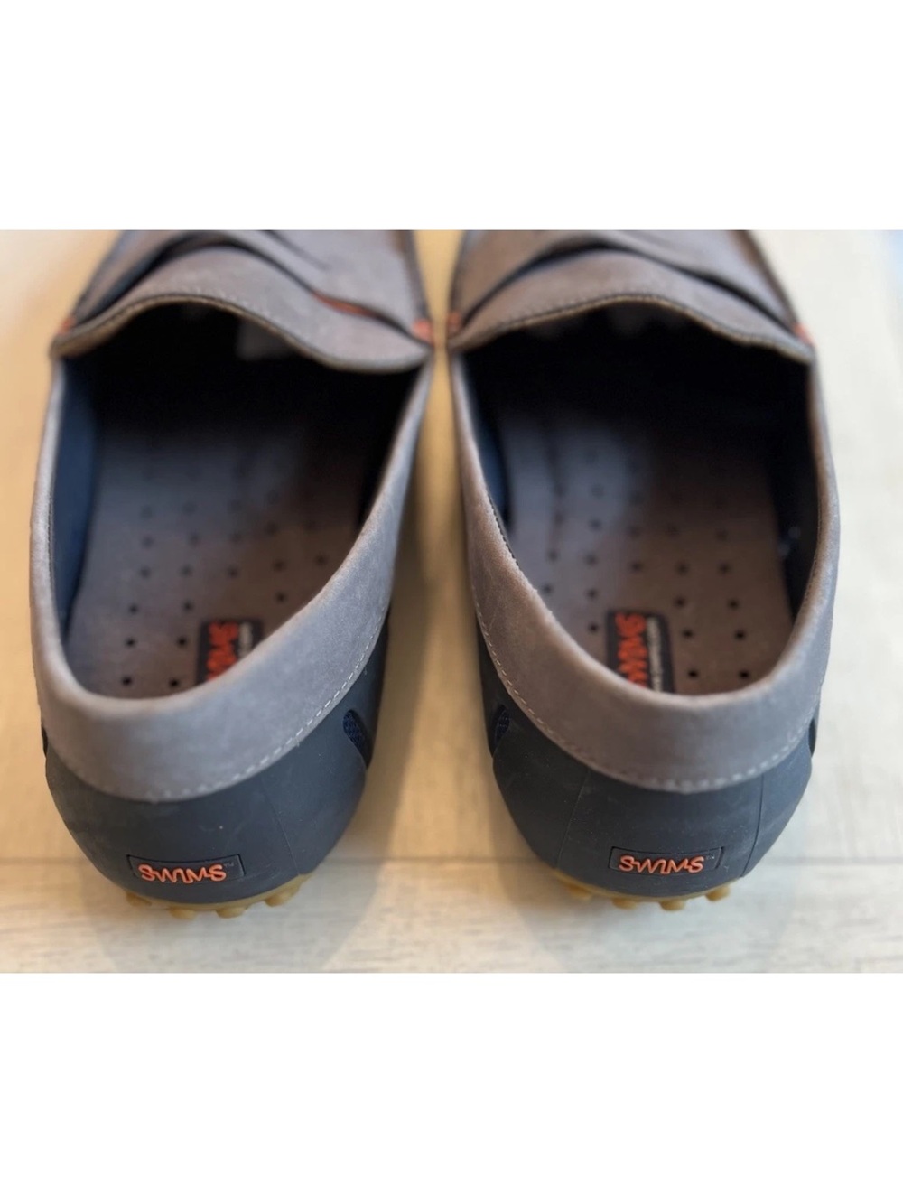 Swims Gray Nubuck loafers rubber sole slip on #loafers #leather - Picture 4 of 5